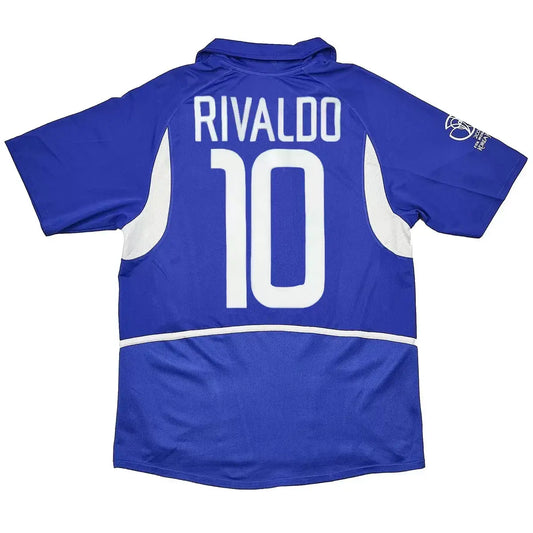 Rivaldo #10 Brasil 2002 bortedrakt retro