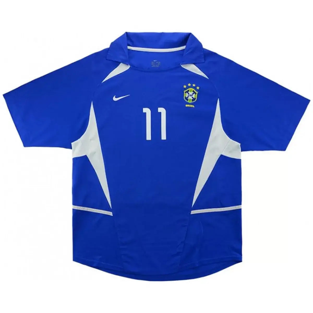 Maillot de foot rétro Ronaldinho #11 Brésil 2002 extérieur
