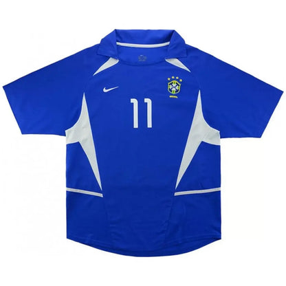 Maillot de foot rétro Ronaldinho #11 Brésil 2002 extérieur