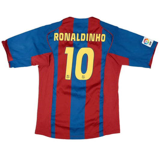 Ρετρό φανέλα Μπαρτσελόνα 2004/05 Ronaldinho #10 εντός έδρας