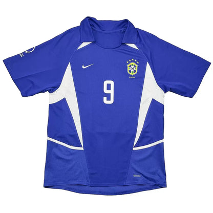 Maillot de football rétro extérieur Ronaldo #9 Brésil 2002