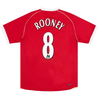 Rooney #8 Manchester United 2006/07 Hjemme Retro Fotballdrakt