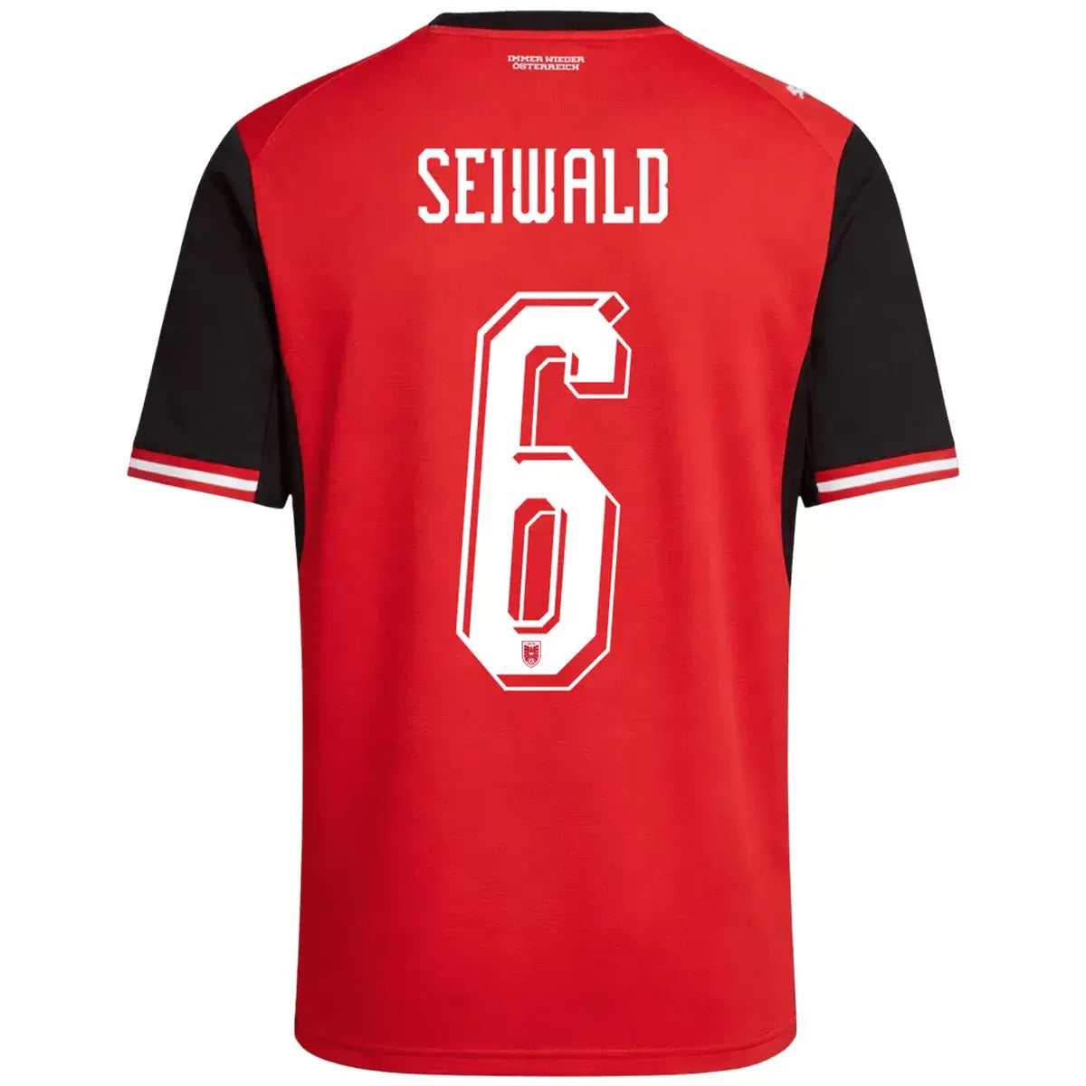 Maillot domicile de l'Autriche SEIWALD n°6 pour la Coupe du Monde 2026