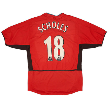 Ρετρό ποδοσφαιρική φανέλα εντός έδρας Manchester United 2002/04, Scholes #18