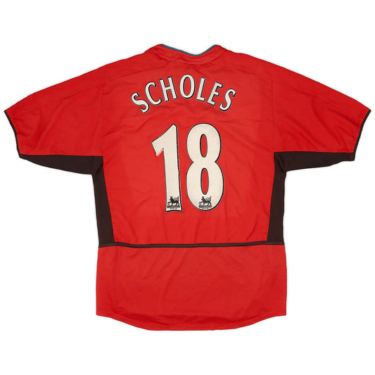 Scholes #18 Retro Manchester United 2002/04 Heimtrikot