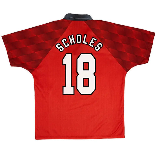 Camiseta retro local del Manchester United 1996/98 de Scholes #18