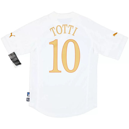 Camiseta de fútbol retro de visitante TOTTI #10 Italia 2004