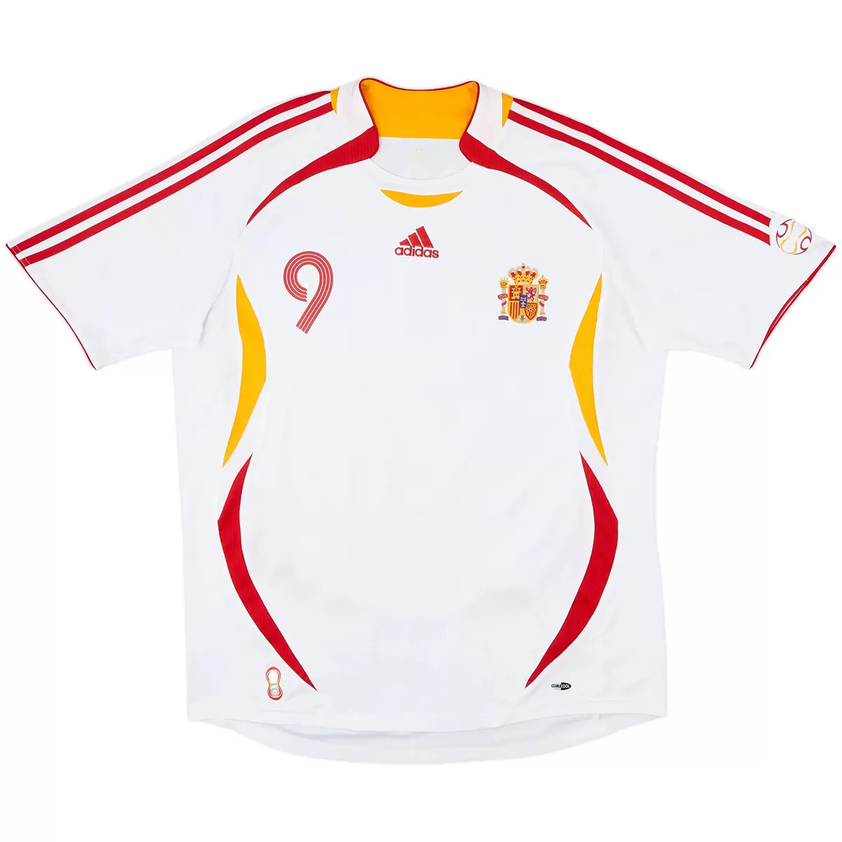 Maillot de football rétro extérieur de Torres n°9 Espagne 2006
