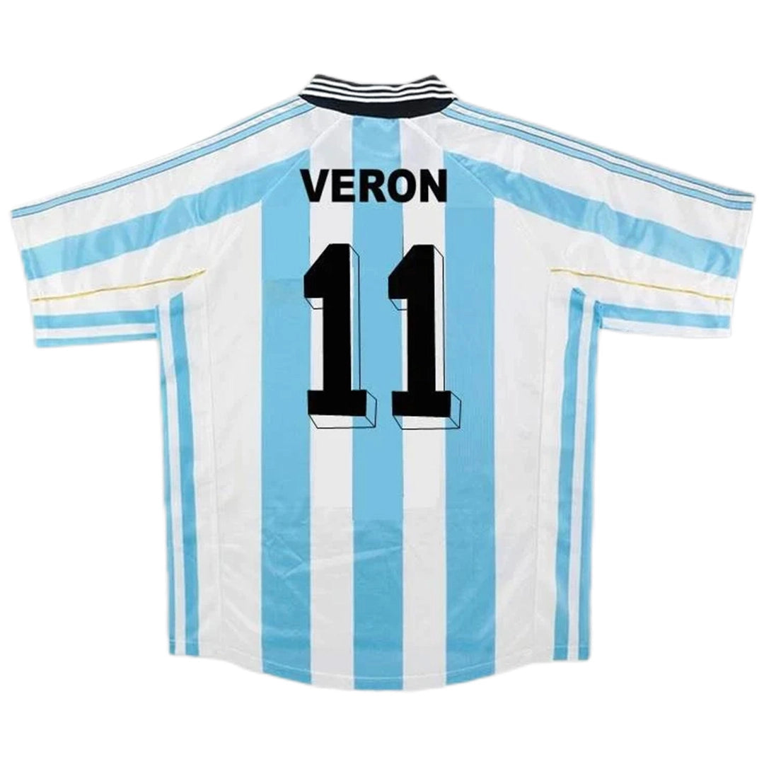 VERON #11 Argentina 1998 Hjemme Retro Fotballdrakt
