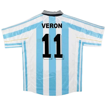 VERON #11 Argentina 1998 Hjemme Retro Fotballdrakt