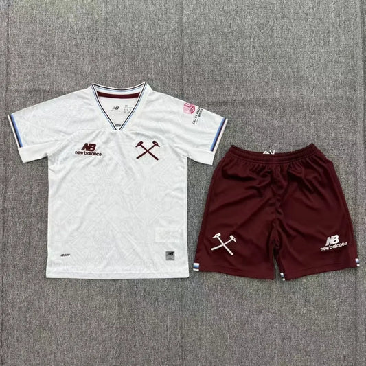 Kit de uniforme de visitante para niños del West Ham United (camiseta + pantalones cortos) 2026/27