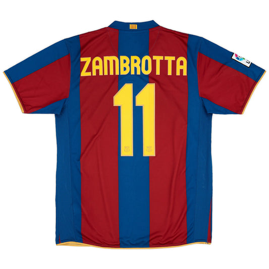 Zambrotta #11 Barcelona 2007/08 Retro Home Soccer Jersey