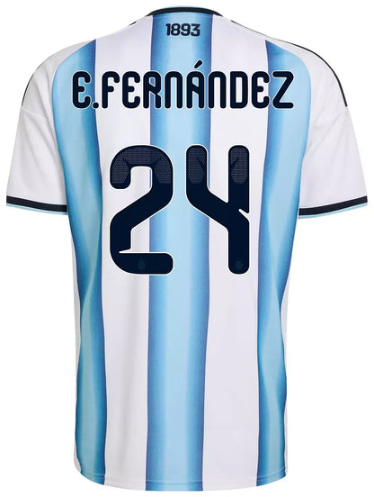 E. FERNÁNDEZ #24 Argentinië Spelersversie Thuisshirt WK 2026