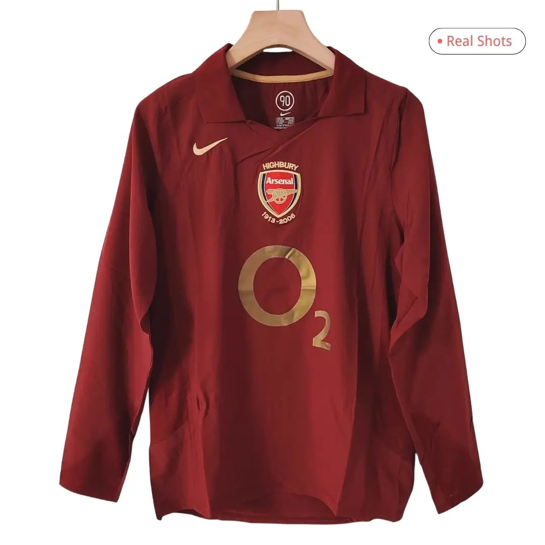 Camiseta de fútbol retro de manga larga del Arsenal 2005/06