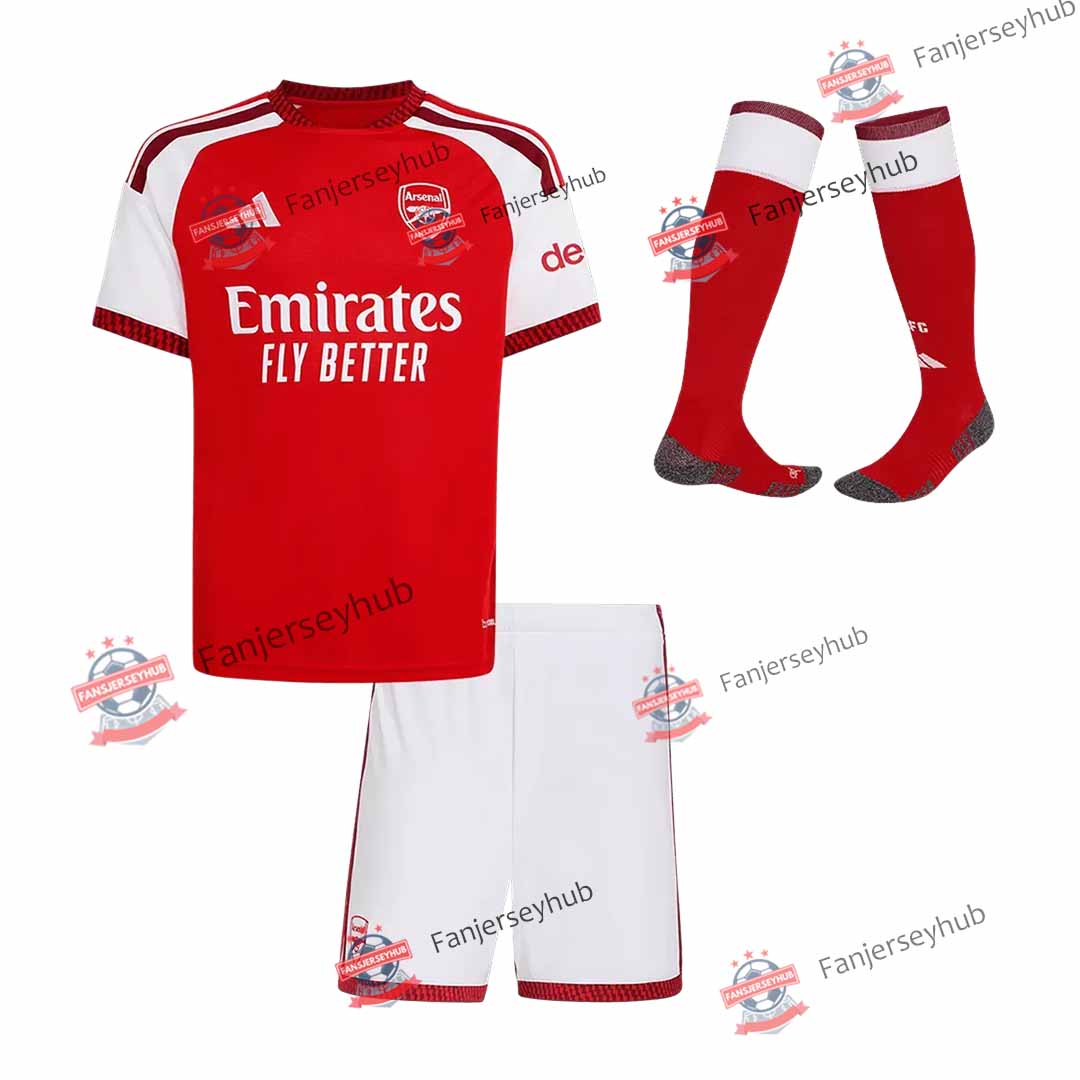 Gunners Kinder-Heimtrikot-Set (Trikot + Shorts) 2026/27 Rot