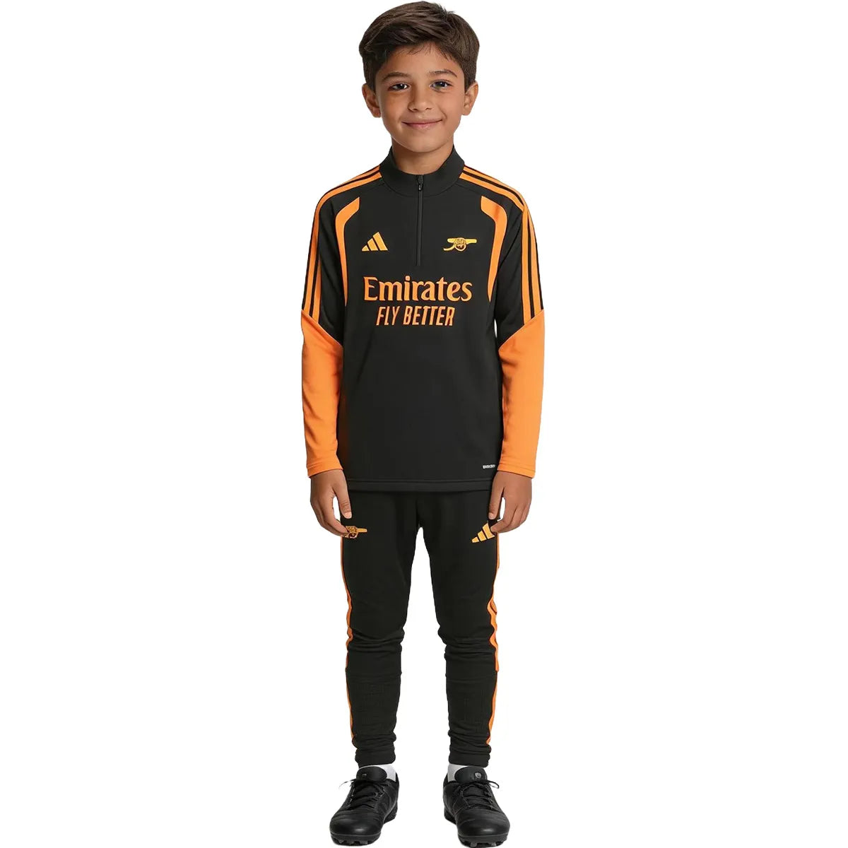 Arsenal 1/4 Zip Trainingspak voor kinderen 2026/27 Zwart