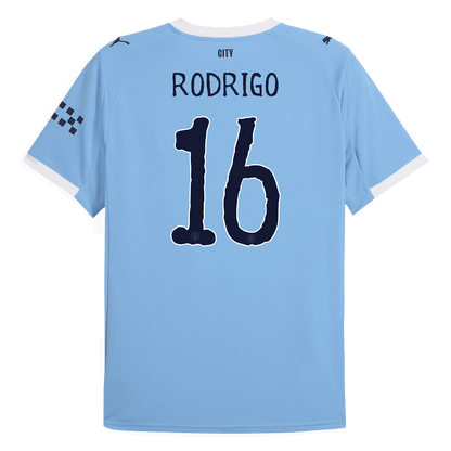 Maillot domicile de Manchester City, Rodrigo n° 16, bleu, saison 2025/26 - Coupe du Monde des Clubs