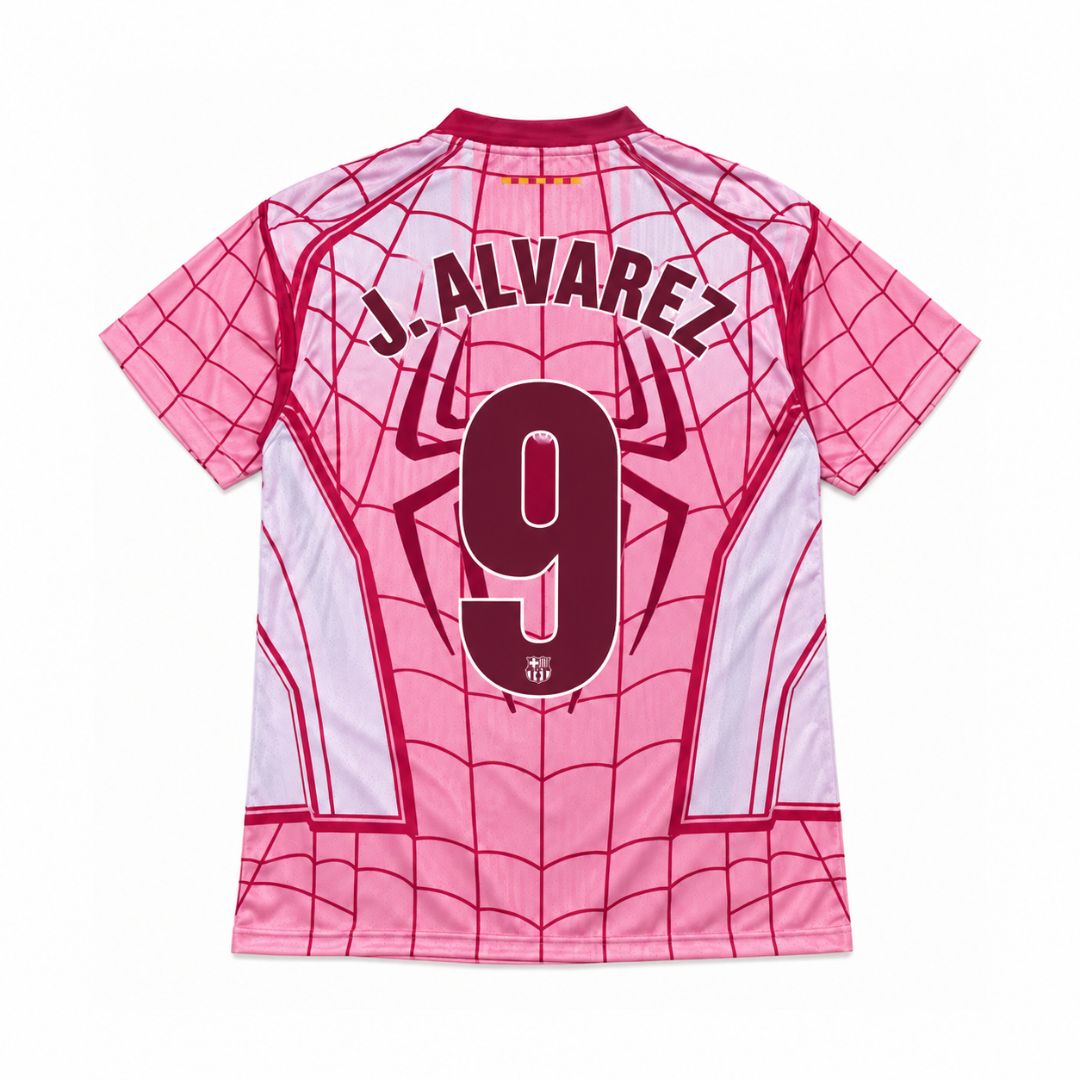 Φανέλα ποδοσφαίρου Μπαρτσελόνα Spider-Man Player Version 2026/27 Ροζ