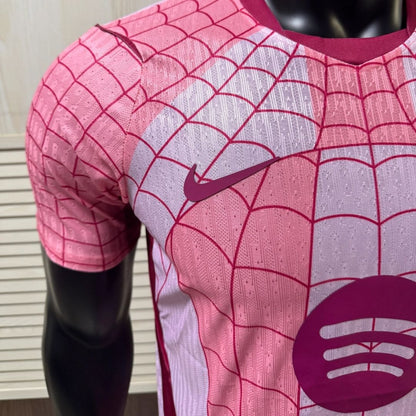 Φανέλα ποδοσφαίρου Μπαρτσελόνα Spider-Man Player Version 2026/27 Ροζ