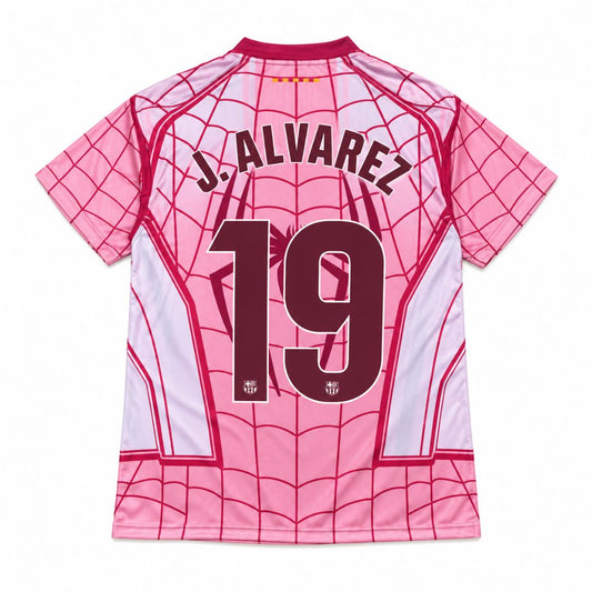 Φανέλα ποδοσφαίρου Μπαρτσελόνα Spider-Man Player Version 2026/27 Ροζ