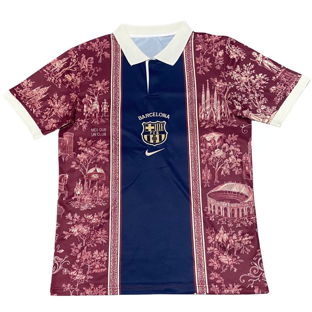 Blaugrana Vintage Style Polo Soccer Jersey 2026 Red