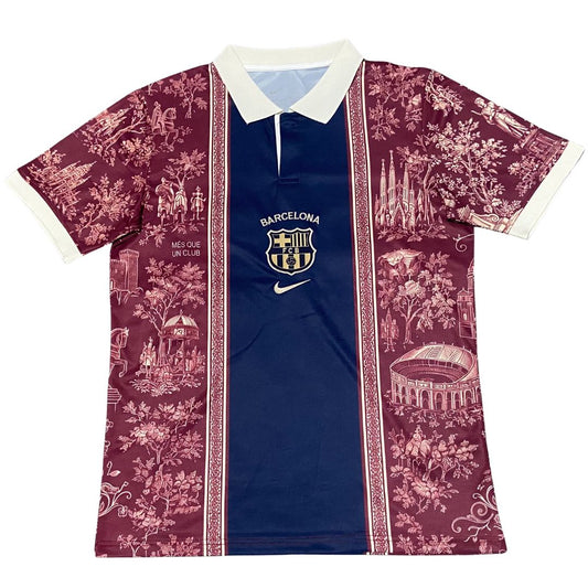 Blaugrana Vintage Style Polo Soccer Jersey 2026 Red