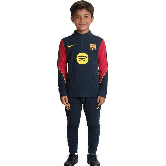 Barcelona Kinder 1/4-Zip Trainingsanzug 2026/27 Marineblau