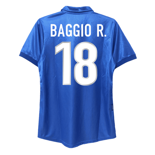 Ρετρό φανέλα ποδοσφαίρου BAGGIO R. #18 Ιταλία 1998 εντός έδρας