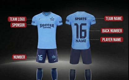Kid's Blank Custom Soccer Kit - Jersey + Shorts R025