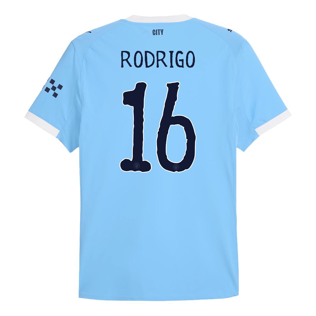 Φανέλα Manchester City 2025/26 εντός έδρας, έκδοση παίκτη, RODRIGO #16, Μπλε - Παγκόσμιο Κύπελλο Συλλόγων