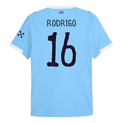 Φανέλα Manchester City 2025/26 εντός έδρας, έκδοση παίκτη, RODRIGO #16, Μπλε - Παγκόσμιο Κύπελλο Συλλόγων