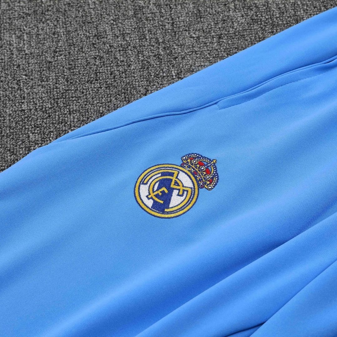 Φόρμα προπόνησης Real Madrid 1/4 Zip 2025/26 Λευκή & Μπλε