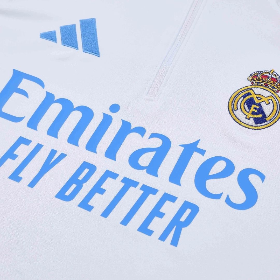 Φόρμα προπόνησης Real Madrid 1/4 Zip 2025/26 Λευκή & Μπλε