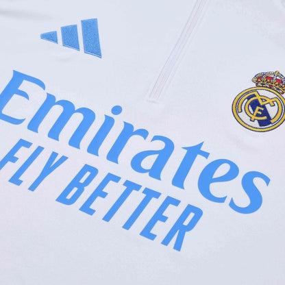 Φόρμα προπόνησης Real Madrid 1/4 Zip 2025/26 Λευκή & Μπλε