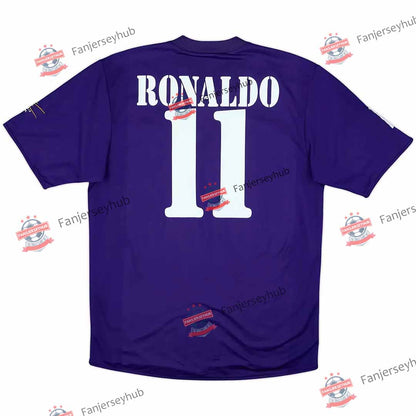 RONALDO #11 Retro 2002/03 Los Blancos Centenary Third Away Soccer Jersey