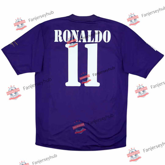 Ρετρό ποδοσφαιρική φανέλα RONALDO #11 2002/03 Los Blancos επετειακή τρίτη εκτός έδρας