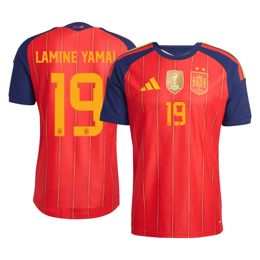LAMINE YAMAL #19 Spanien Heimtrikot Player Version Sieger Trikot Weltmeisterschaft 2026